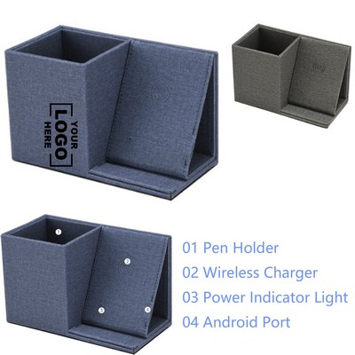 Creative Wireless Charging Pen Holder Storage Box