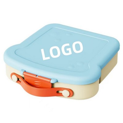 Microwave Safe Plastic Kids' Bento Box with Fork Spoon and Sauce Container