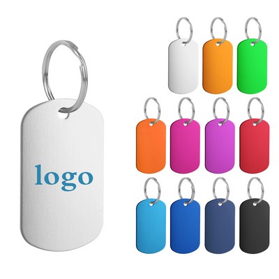 Custom Engraved Aluminum Dog Tag Keychain