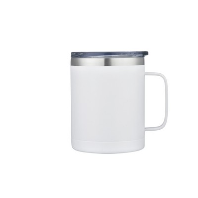 Endura 14 oz White SS Vacuum Camping Mug W/ Handle