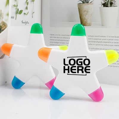 Five Star Shape Colorful Highlighter Pen