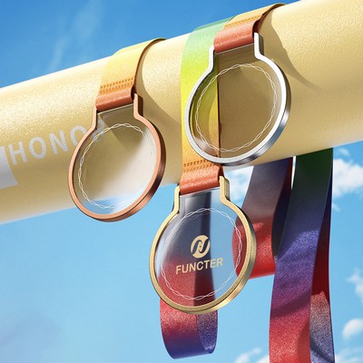 Round Crystal Zinc Alloy Award Medals Place Trophies For Competitions Clear Version