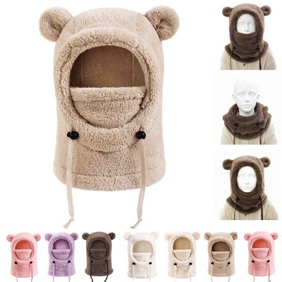 Balaclava for Kids Fleece Hooded Scarf Head Cover Winter Windproof Face Mask for Cold Weather