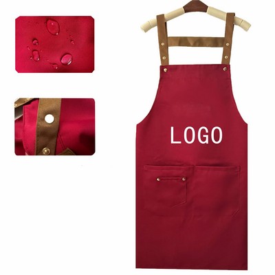 Thickened Waterproof And Oil-Proof Apron With Suspenders