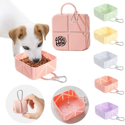 17Oz Outdoor Collapsible Silicone Pet Bowl With Carabiner