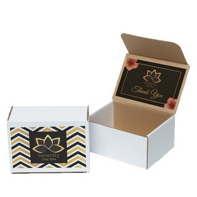 Full Color White Display Mailer Box w/Inside Imprint (8" x 6" x 4")