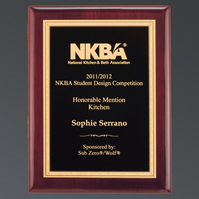 Rosewood Piano Finish with Textured Black Brass/Florentine, Large (9"x12")