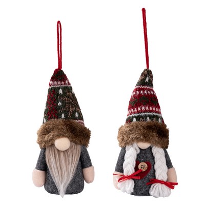 Christmas Light Up Rudolph Figurine Hanging Ornament Cartoon Gnome Glowing Doll
