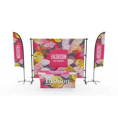 10' Display Kit With Backdrop, Feather Flags & Table Cover