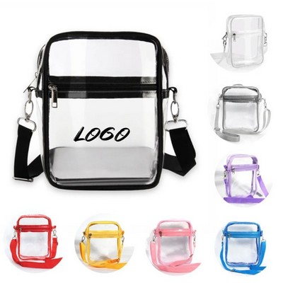 Custom Logo Transparent PVC Stadium-Approved Satchel Bag