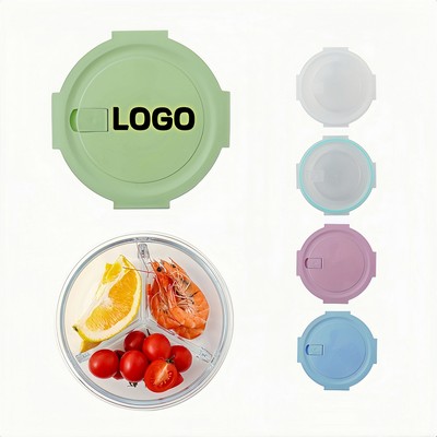 Three Compartment Round Glass Food Container