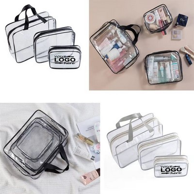 Set of 3 Clear Cosmetic Bags