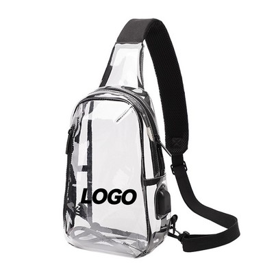 Transparent Crossbody Bag with Charging Port