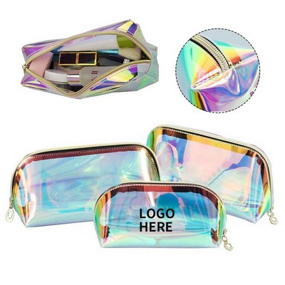 Holographic PVC Zippered Cosmetic Cases