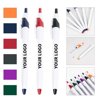 Plastic Barrel Retractable Ballpoint Pen