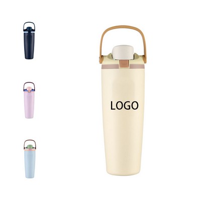 30oz Stainless Steel Flip Lid Tumbler w/Handle