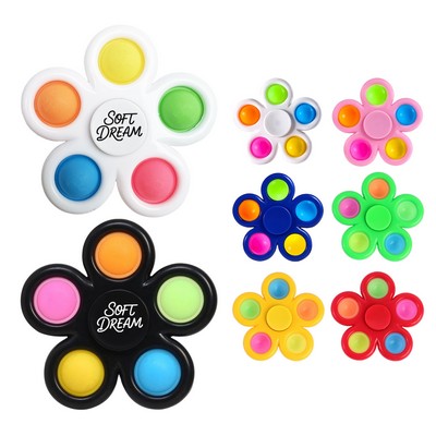 Flower-Style Fidget Push Pop Spinner with Five Bubbles