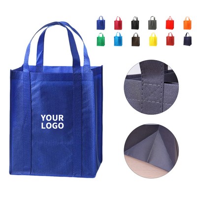 Non Woven Grocery Tote Bag Thirteen Inches Length Fifteen Inches Width Ten Inches Height