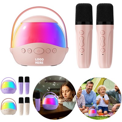 Portable Wireless Bluetooth Karaoke Speaker with Dual Microphones