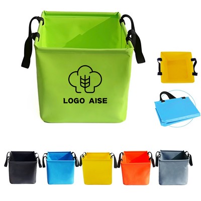 Square Collapsible PVC Bucket Bag for Fishing and Outdoor Use