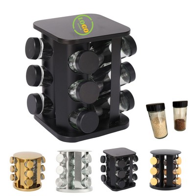 12 Jars Stainless Steel Spice Rack