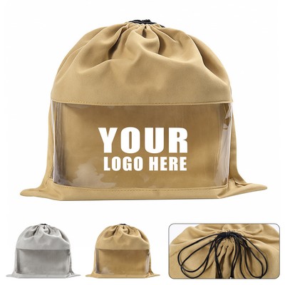 Velvet Dust Bag Transparent Breathable W/ Drawstring Closure