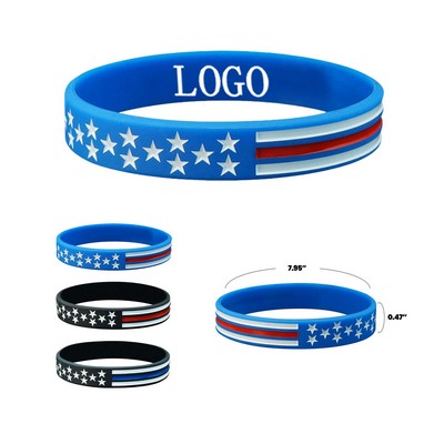 Patriotic Silicone Flag Wristband