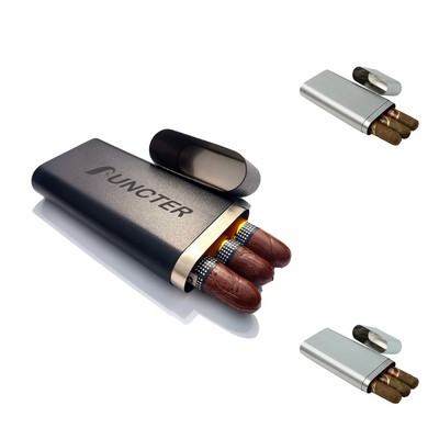 3-Cigar Stainless Steel Travel Case
