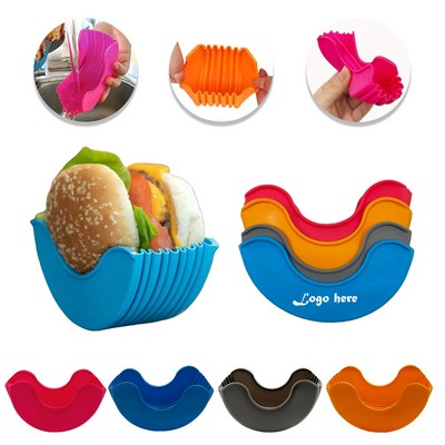 Reusable Silicone Hamburger Holder Clip Adjustable Container Box