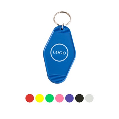 Vintage Retro Classic Style Plastic Hotel Motel Keychain Tag Fob Full Color Customizable Collectible