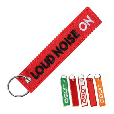 Embroidered Flight Key Tag with Split Ring