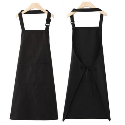 Adjustable Polyester Bib Apron with Pockets