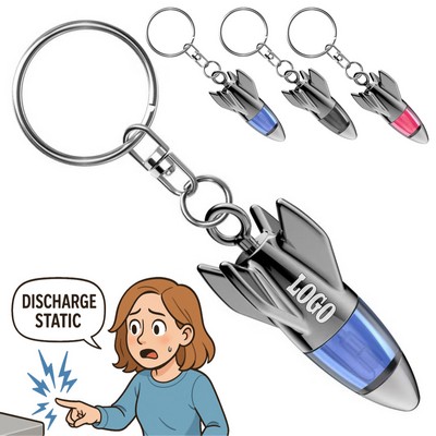 Creative Rocket-Shaped Anti-Static Keychain