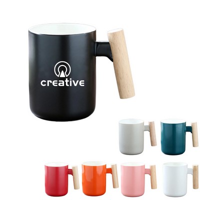 Ceramic Mug With Wooden Handle