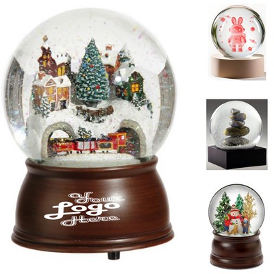 Merry Christmas Snow Globe Xmas Ornament Hand Painted Resin Waterball
