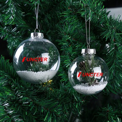 3.15" Clear Acrylic Fillable Ornaments Ball DIY Christmas Balls