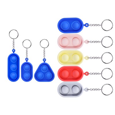 Silicone Dual Bubble Keychain Popper