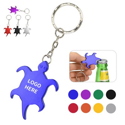 Turtle-Shaped Bottle Opener Keyring