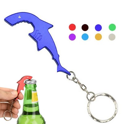 Shark-Inspired Aluminum Bottle Opener Keyring