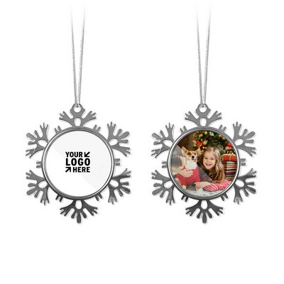 Two Sided Metal Snowflake Ornament