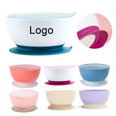 Bowl with Portable Silicone Baby Feeding Dish for Boys and Girls Food-grade Material
