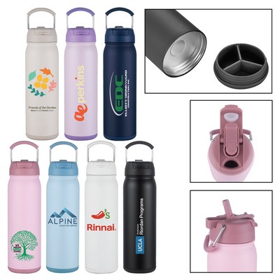 24 oz. PopSip Vacuum Insulated Water Bottle w/2-in-1 Sipper Straw Lid