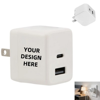 UL Listed 20 W Dual USB-A & C Wall Charger