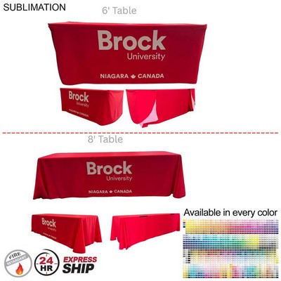 24Hr Express Ship - Sublimated Convertible Table Cloth, Converts from 8' to 6', Drape style, 4 sided