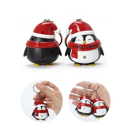 Festive Penguin LED & Sound Keyring