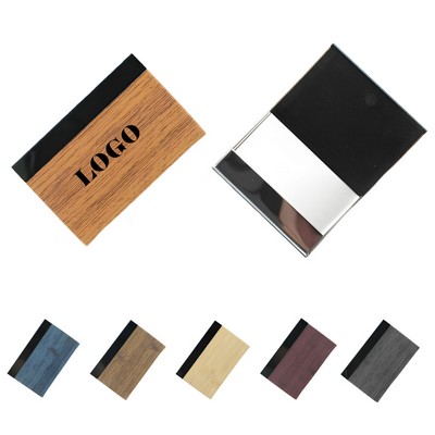Wood Grain Business Card Holder