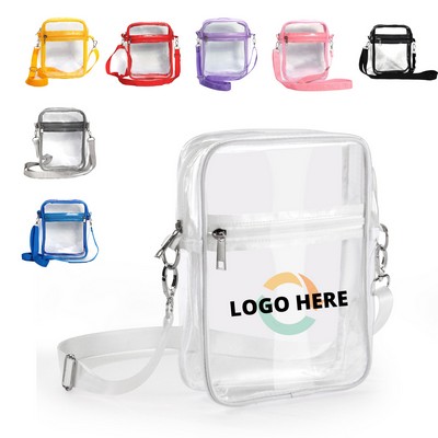 Clear Transparent PVC Crossbody Stadium Bag
