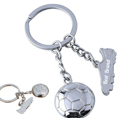 Metal Soccer Cleat Keychain