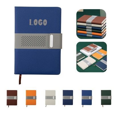 Magnetic Buckle Business PU Leather Notebook