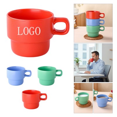 Matte Stackable Ceramic Coffee Mug 8 oz